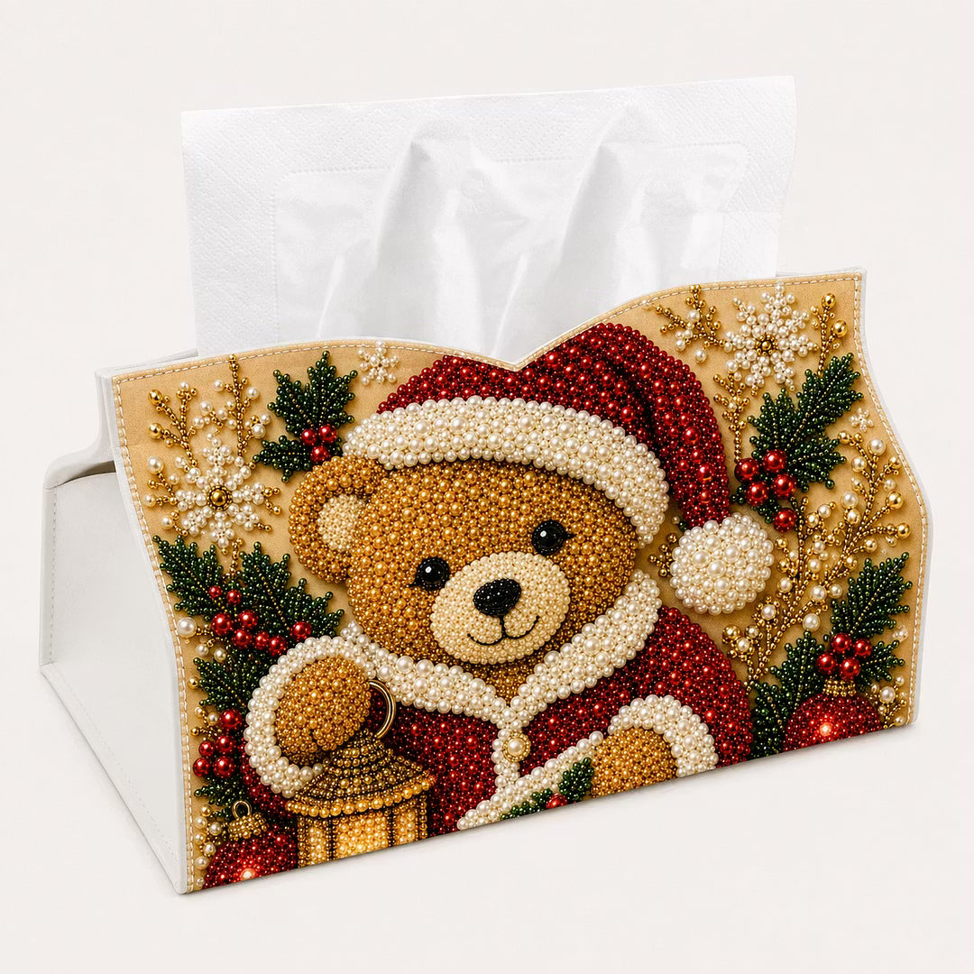 DIY Bear Pearl Art Diamond Painting Tissue Box