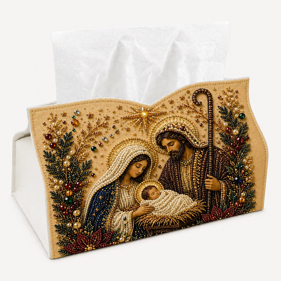 DIY Holy Nativity Pearl Art Diamond Painting Tissue Box