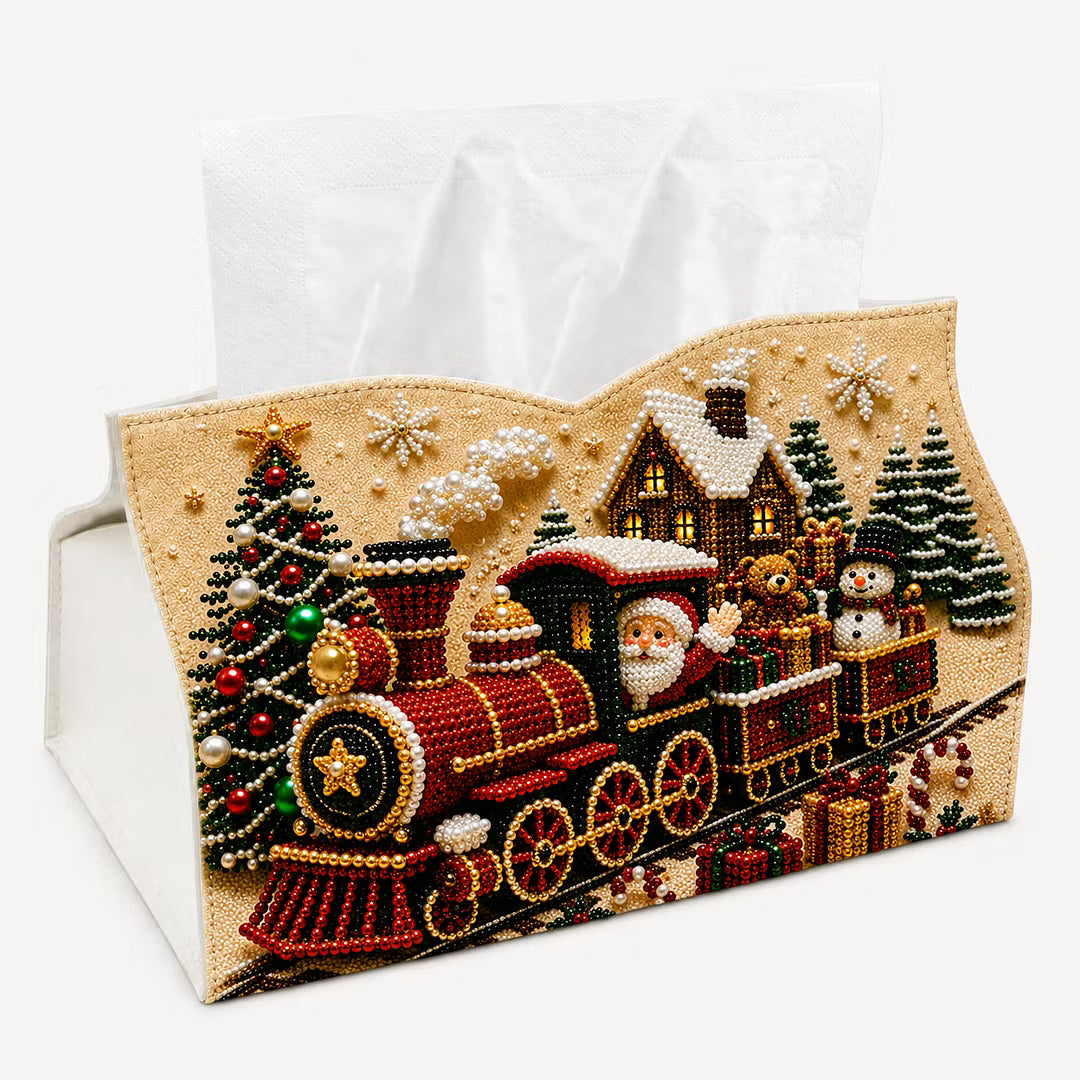 DIY Train Pearl Art Diamond Painting Tissue Box