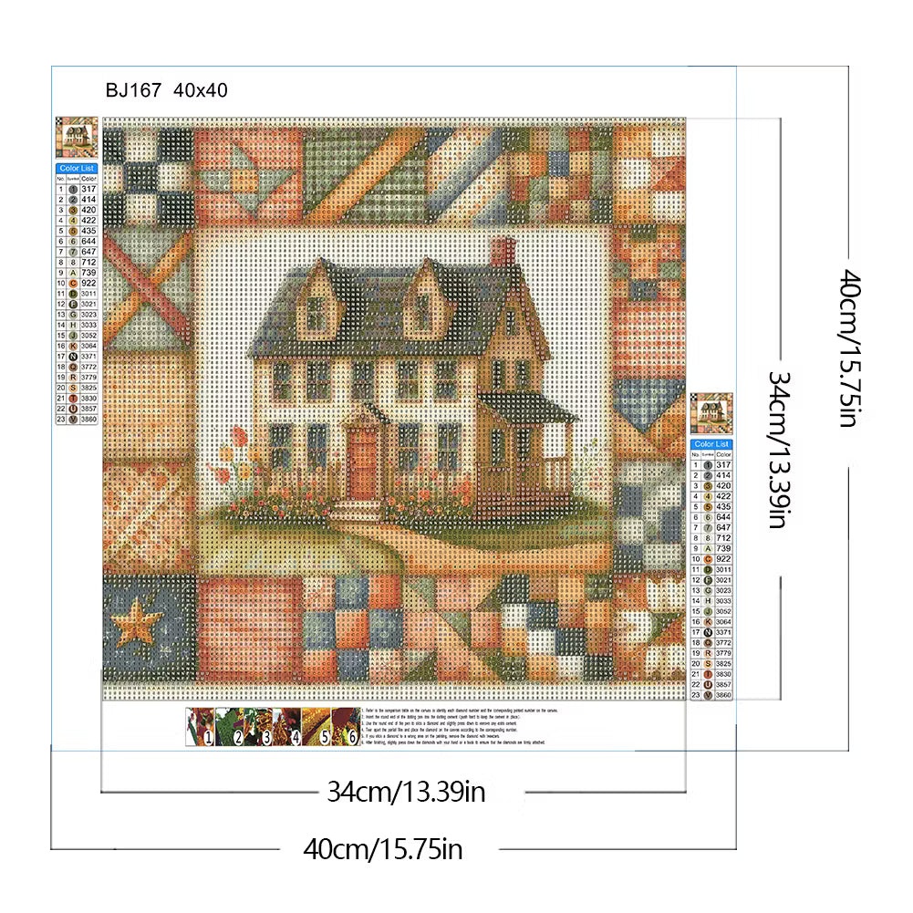 Houses-Full Round Diamond Painting 40*40CM