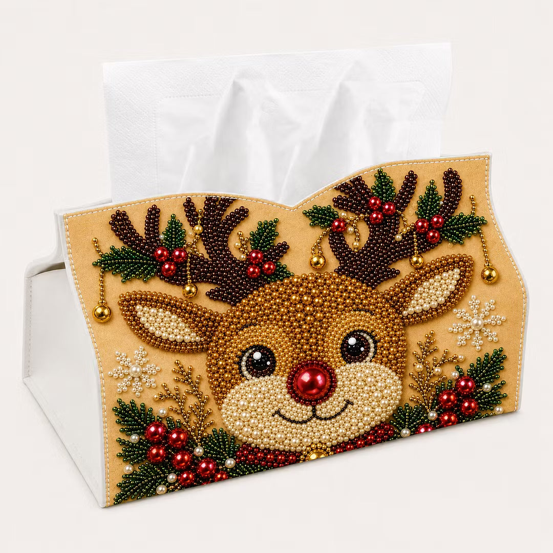 DIY Deer Pearl Art Diamond Painting Tissue Box