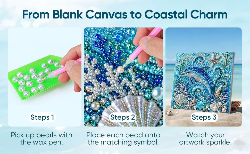 Framed Octopus - Pearls Painting Kit DIY Diamond Painting Pearl Dot Crafts 20x20CM
