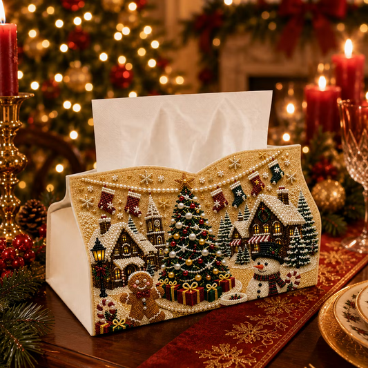 DIY Town Pearl Art Diamond Painting Tissue Box