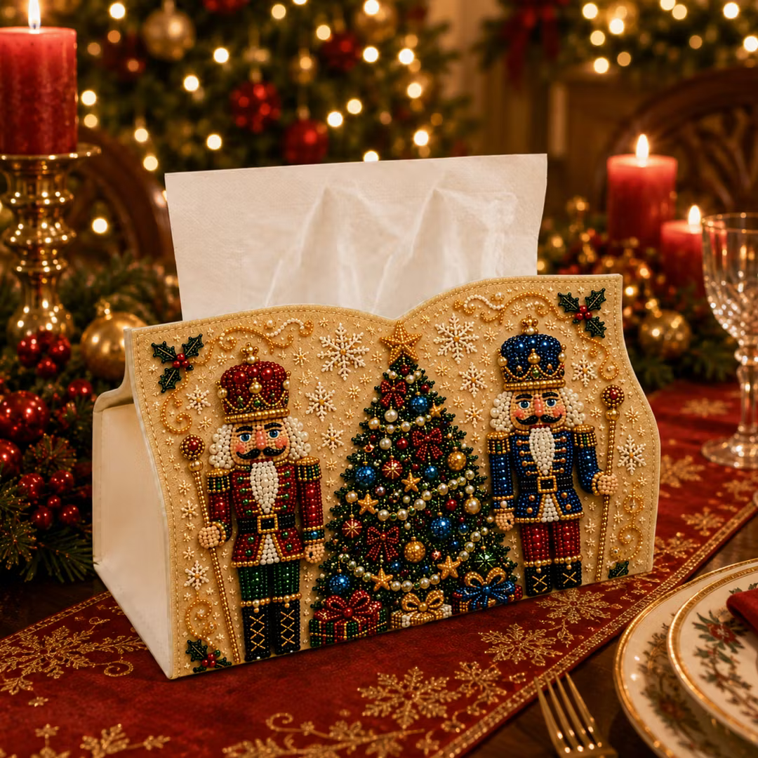 DIY Nutcracker Pearl Art Diamond Painting Tissue Box