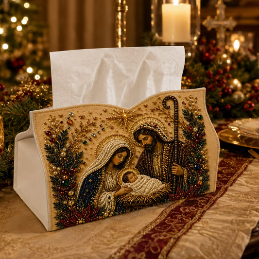 DIY Holy Nativity Pearl Art Diamond Painting Tissue Box