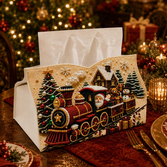 DIY Train Pearl Art Diamond Painting Tissue Box