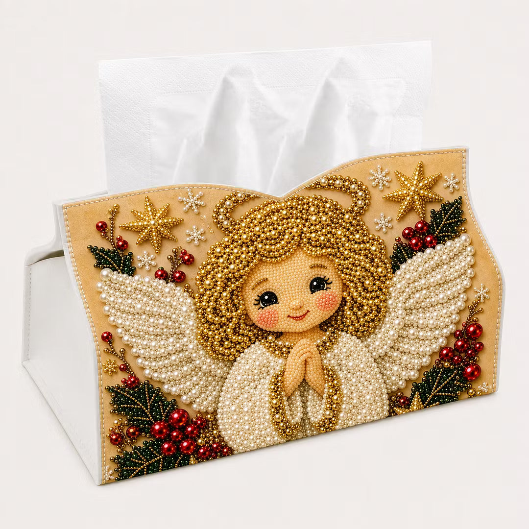 DIY Angel Pearl Art Diamond Painting Tissue Box