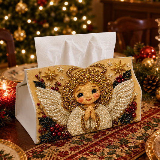 DIY Angel Pearl Art Diamond Painting Tissue Box