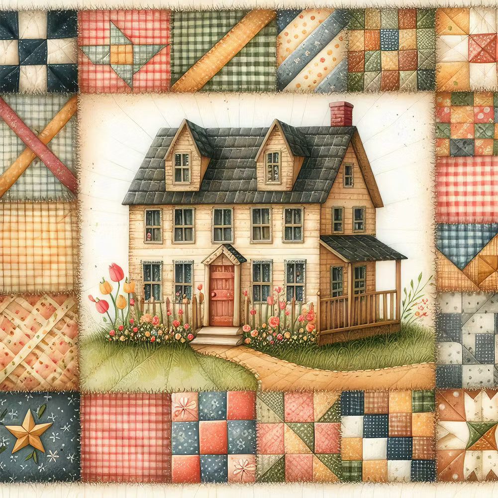 Houses-Full Round Diamond Painting 40*40CM
