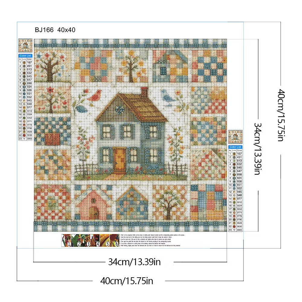 Houses-Full Round Diamond Painting 40*40CM