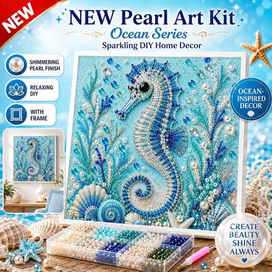 Framed Haima - Pearls Painting Kit DIY Diamond Painting Pearl Dot Crafts 20x20CM