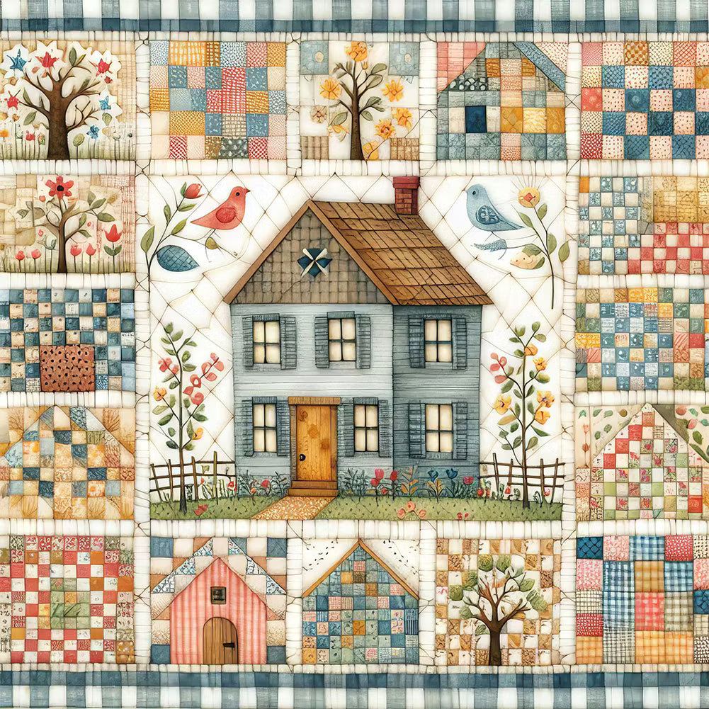 Houses-Full Round Diamond Painting 40*40CM