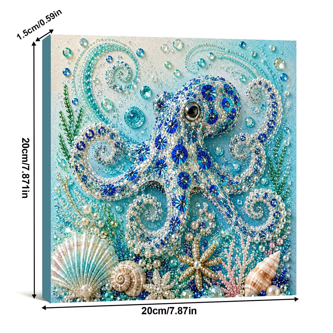 Framed Octopus - Pearls Painting Kit DIY Diamond Painting Pearl Dot Crafts 20x20CM