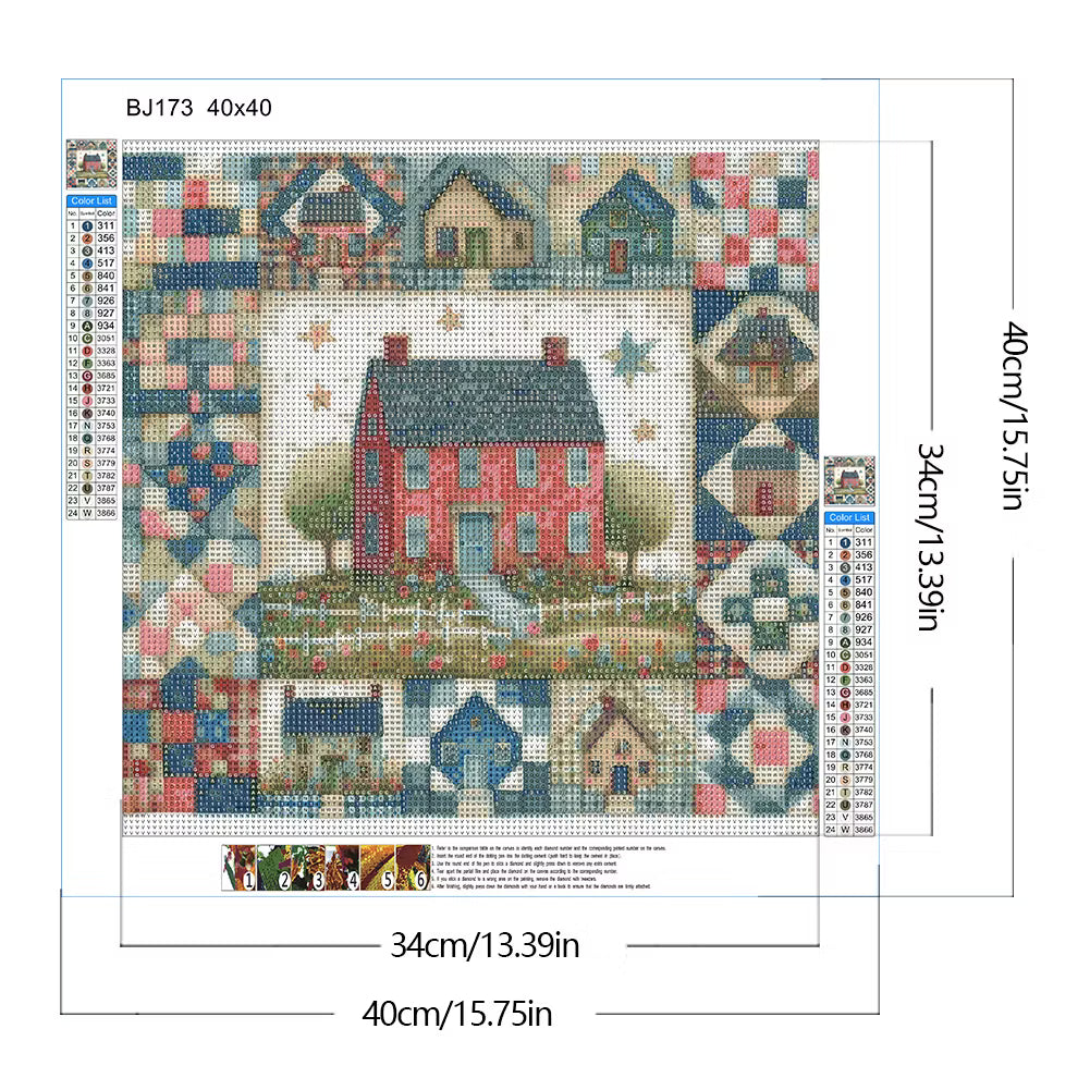 Houses-Full Round Diamond Painting 40*40CM