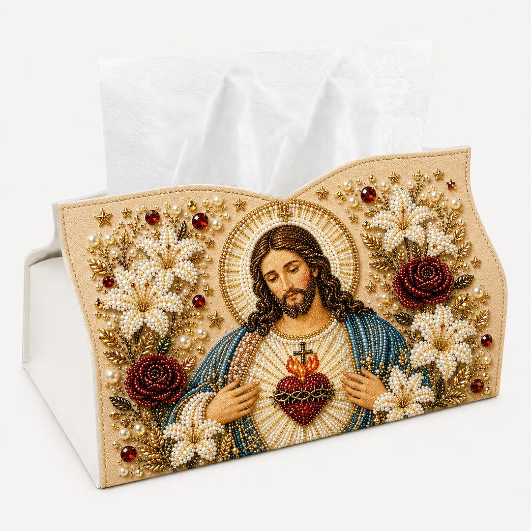 DIY Jesus Pearl Art Diamond Painting Tissue Box