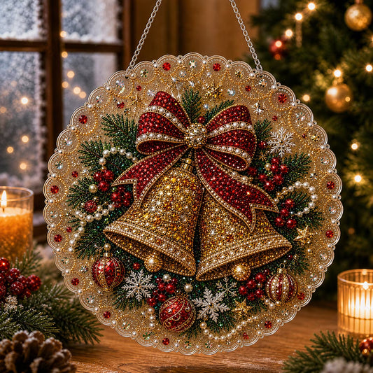 DIY Xmas Bells Pearl Art Diamond Painting Pendant (Single-Sided)
