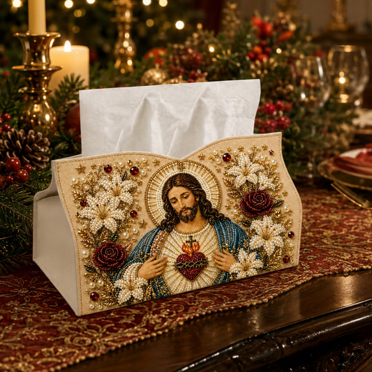 DIY Jesus Pearl Art Diamond Painting Tissue Box