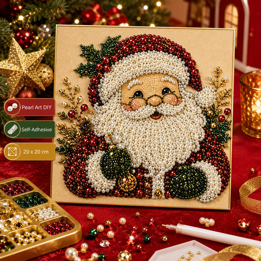 Framed Santa Claus - Pearls Painting Kit DIY Diamond Painting Pearl Dot Crafts 20x20CM