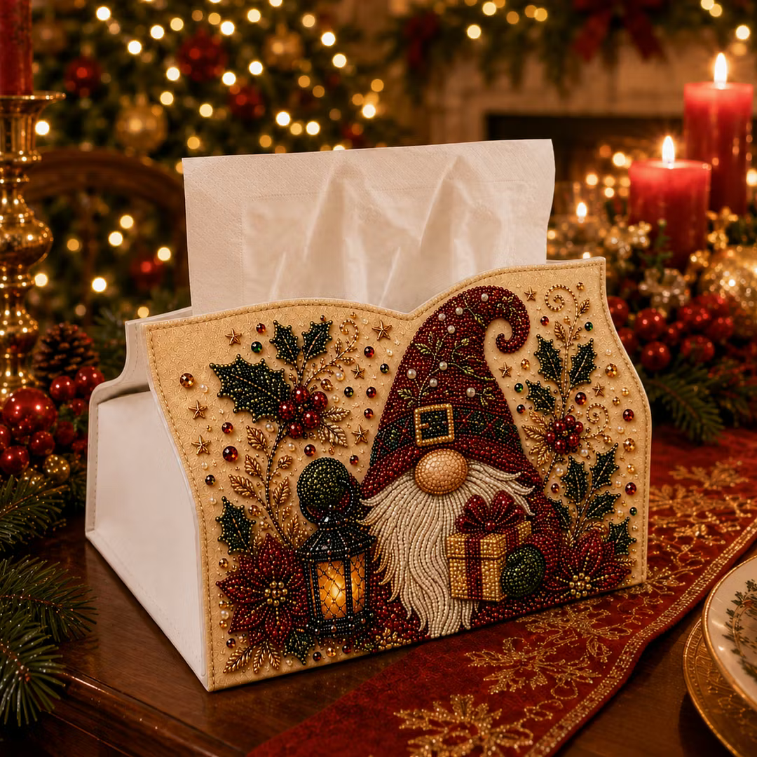 DIY Gnome Pearl Art Diamond Painting Tissue Box