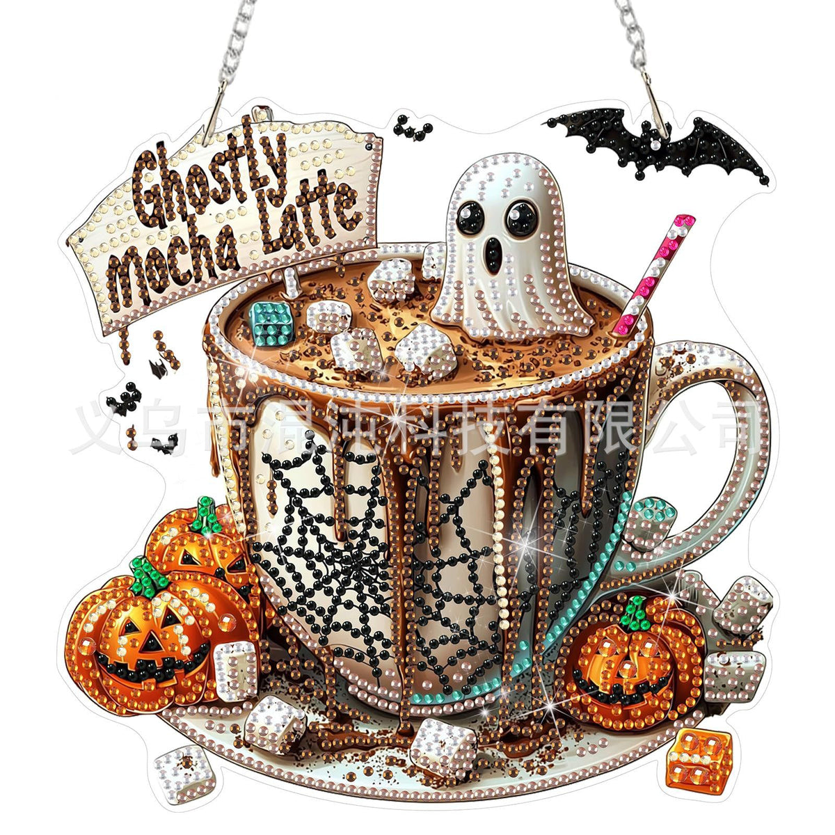 DIY Halloween Diamond Painting Acrylic Pendant Kit