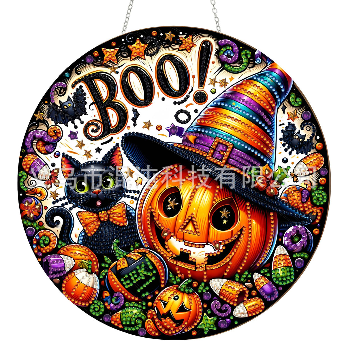 DIY Halloween Diamond Painting Acrylic Pendant Kit