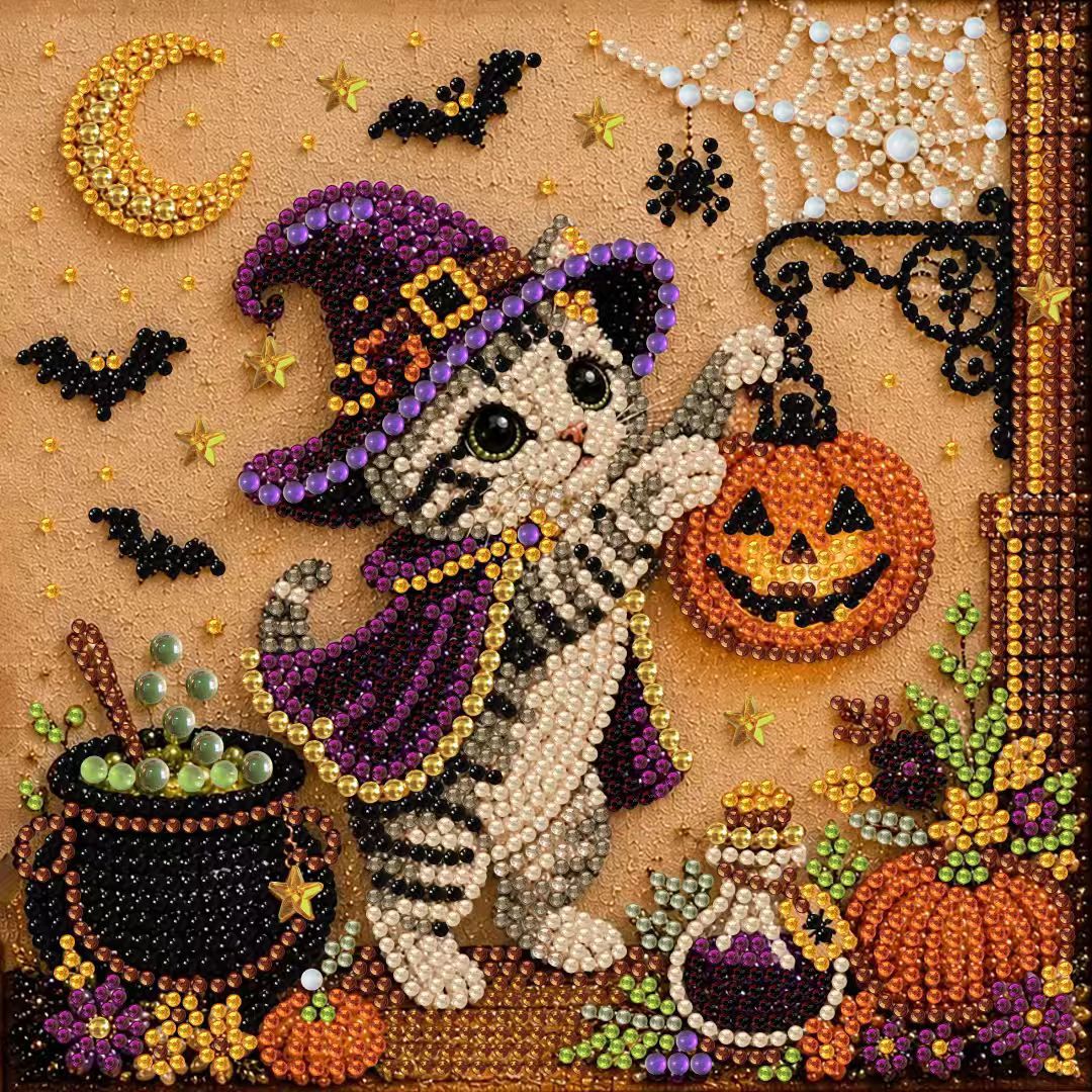 DIY Christmas Pearl Diamond Painting Embroidery Hoop Craft Kit