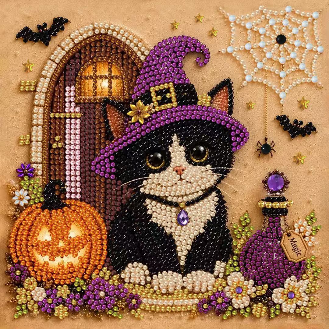 DIY Christmas Pearl Diamond Painting Embroidery Hoop Craft Kit