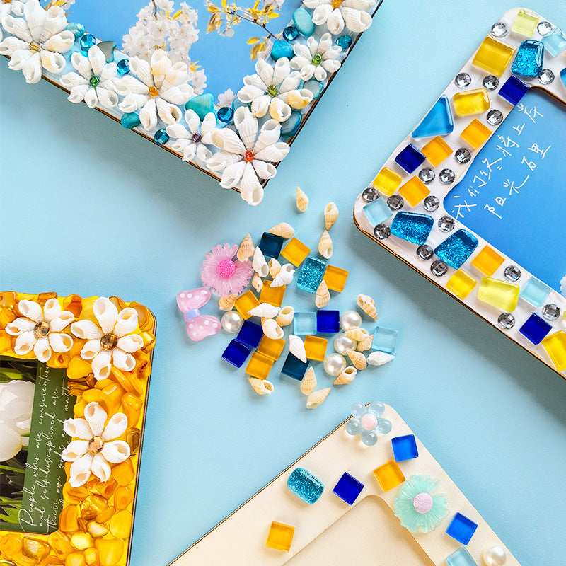 DIY Mosaic Cream Photo Frame Craft Material Kit