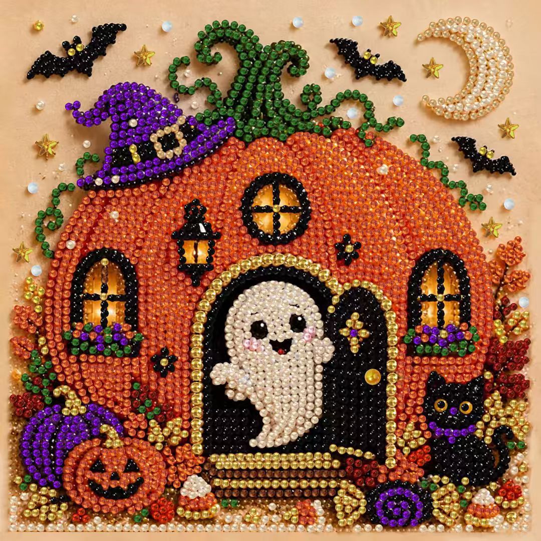 DIY Christmas Pearl Diamond Painting Embroidery Hoop Craft Kit