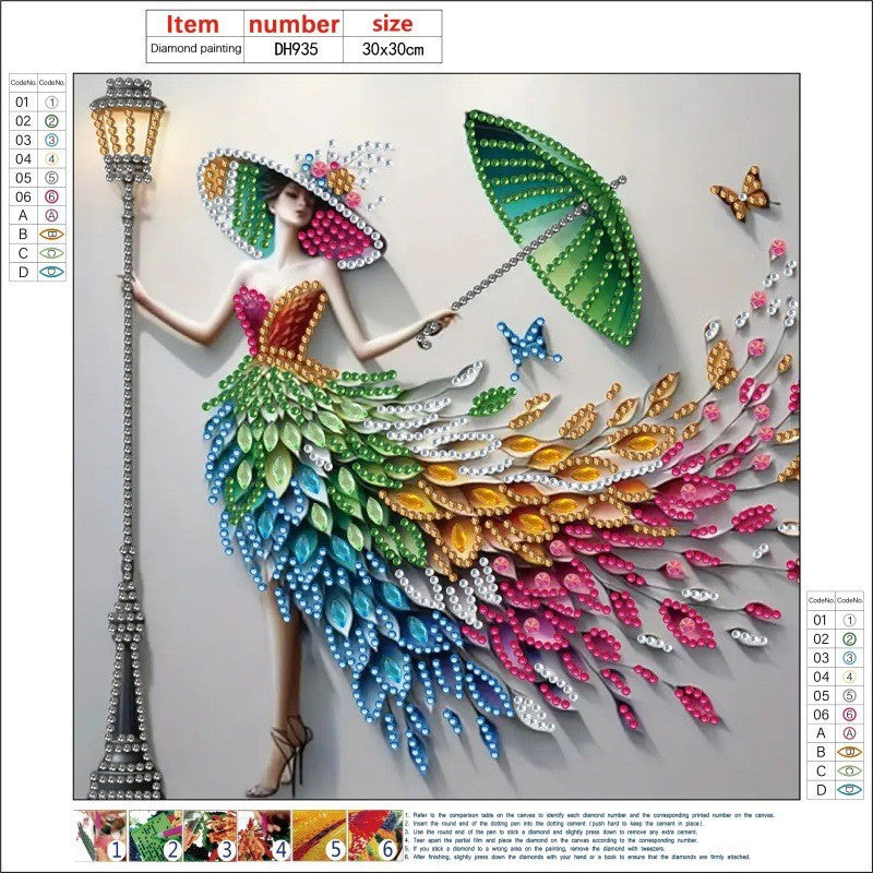 DIY 5D Diamond Painting Acrylic Pendant Craft Kit