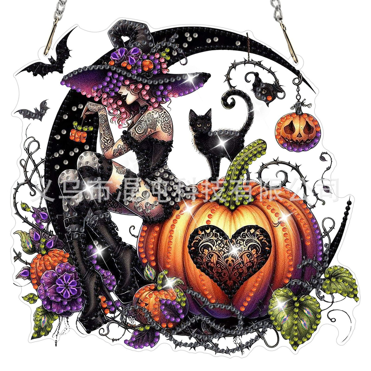 DIY Halloween Diamond Painting Acrylic Pendant Kit