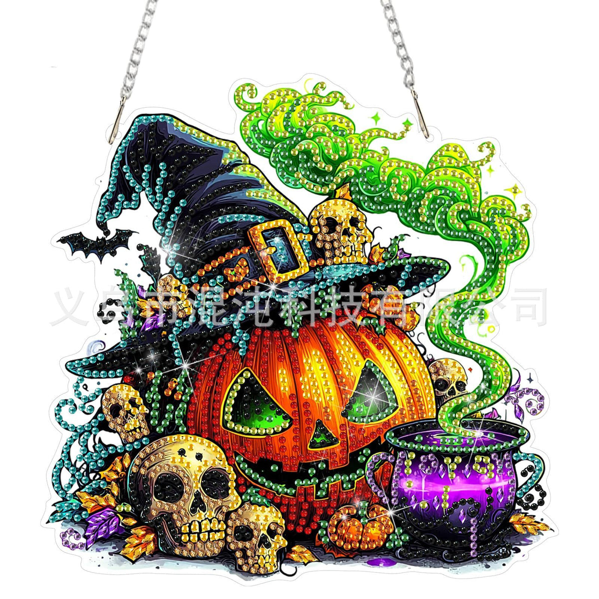 DIY Halloween Diamond Painting Acrylic Pendant Kit