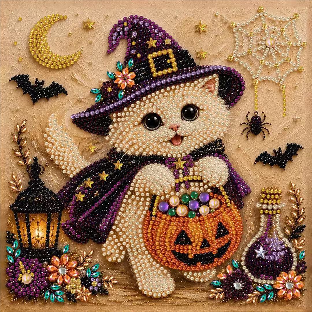 DIY Christmas Pearl Diamond Painting Embroidery Hoop Craft Kit