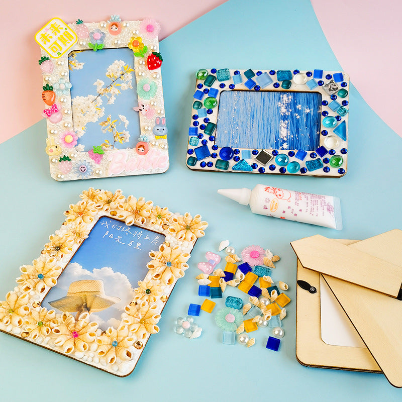 DIY Mosaic Cream Photo Frame Craft Material Kit
