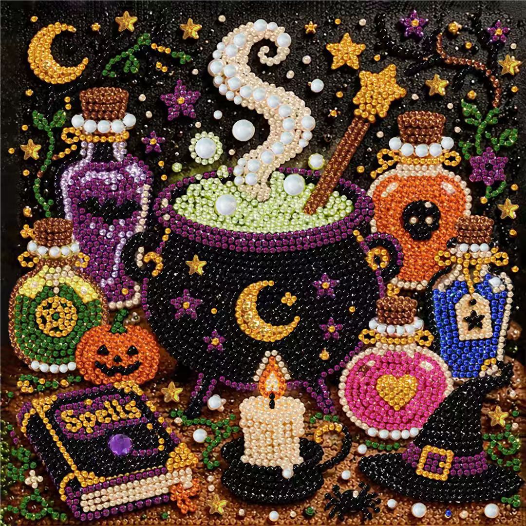 DIY Christmas Pearl Diamond Painting Embroidery Hoop Craft Kit