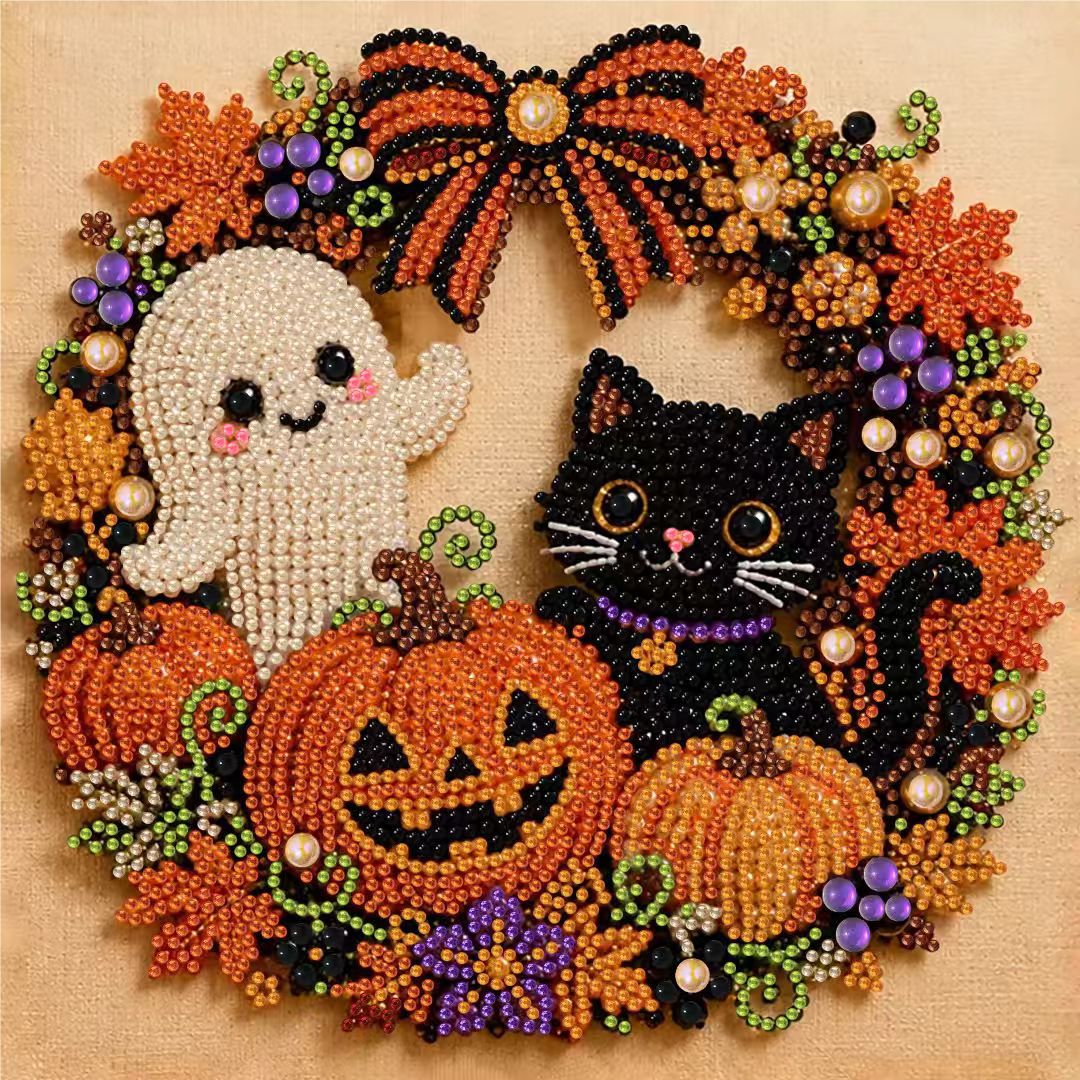 DIY Christmas Pearl Diamond Painting Embroidery Hoop Craft Kit
