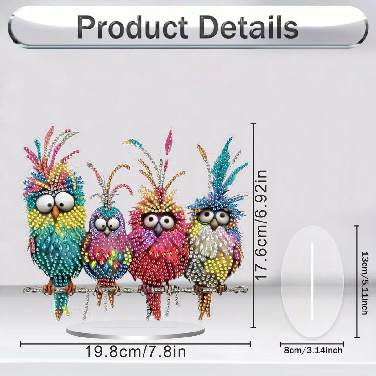 DIY Bird Diamond Painting Acrylic Hanging Ornament Kit