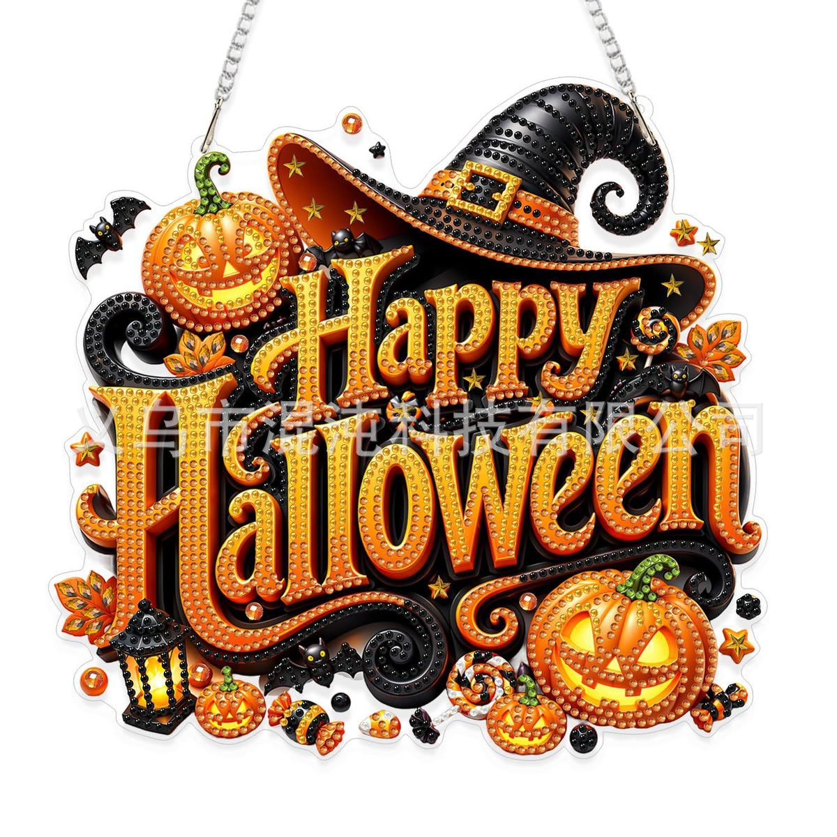 DIY Halloween Diamond Painting Acrylic Pendant Kit