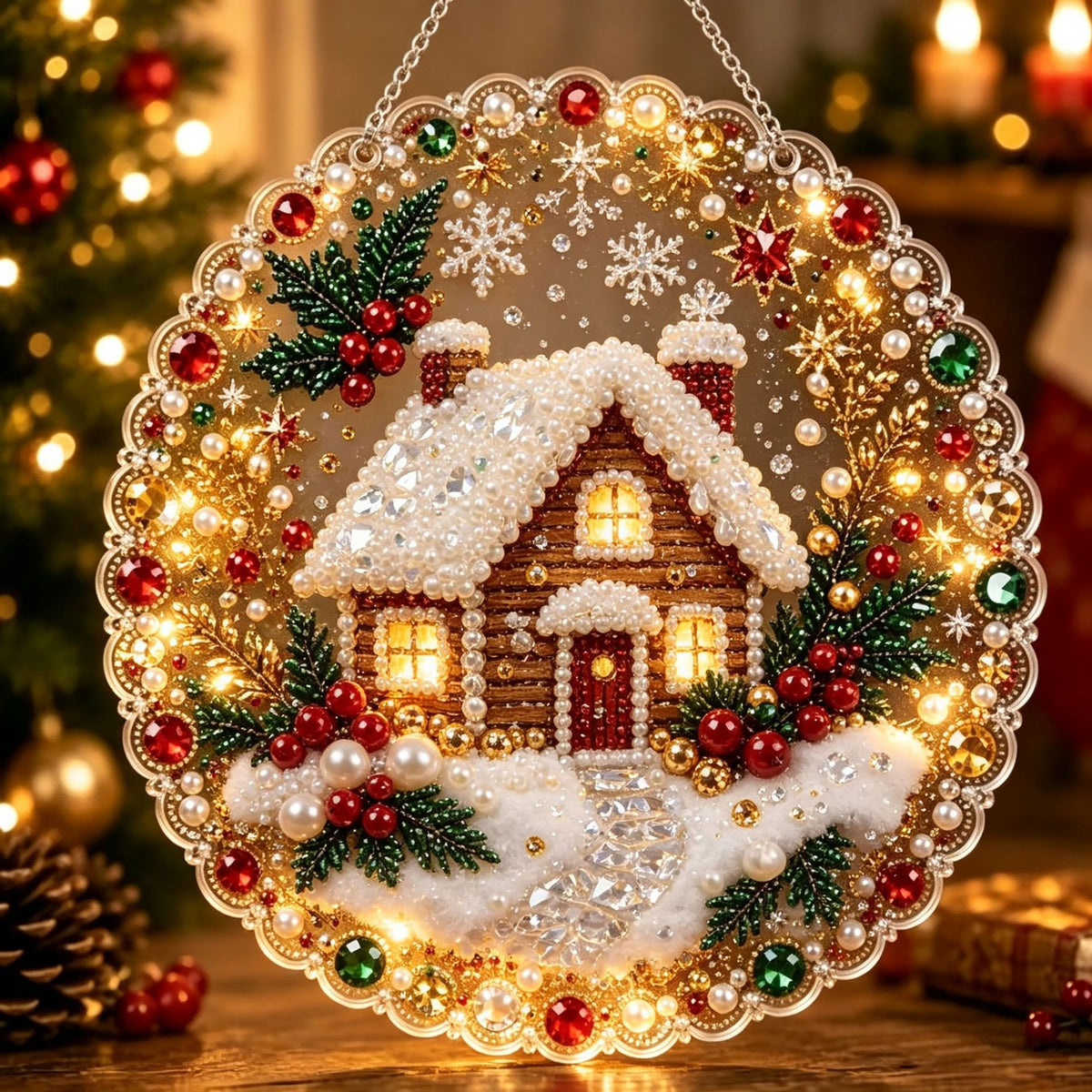 DIY Christmas Diamond Painting Acrylic Ornament Craft Kit