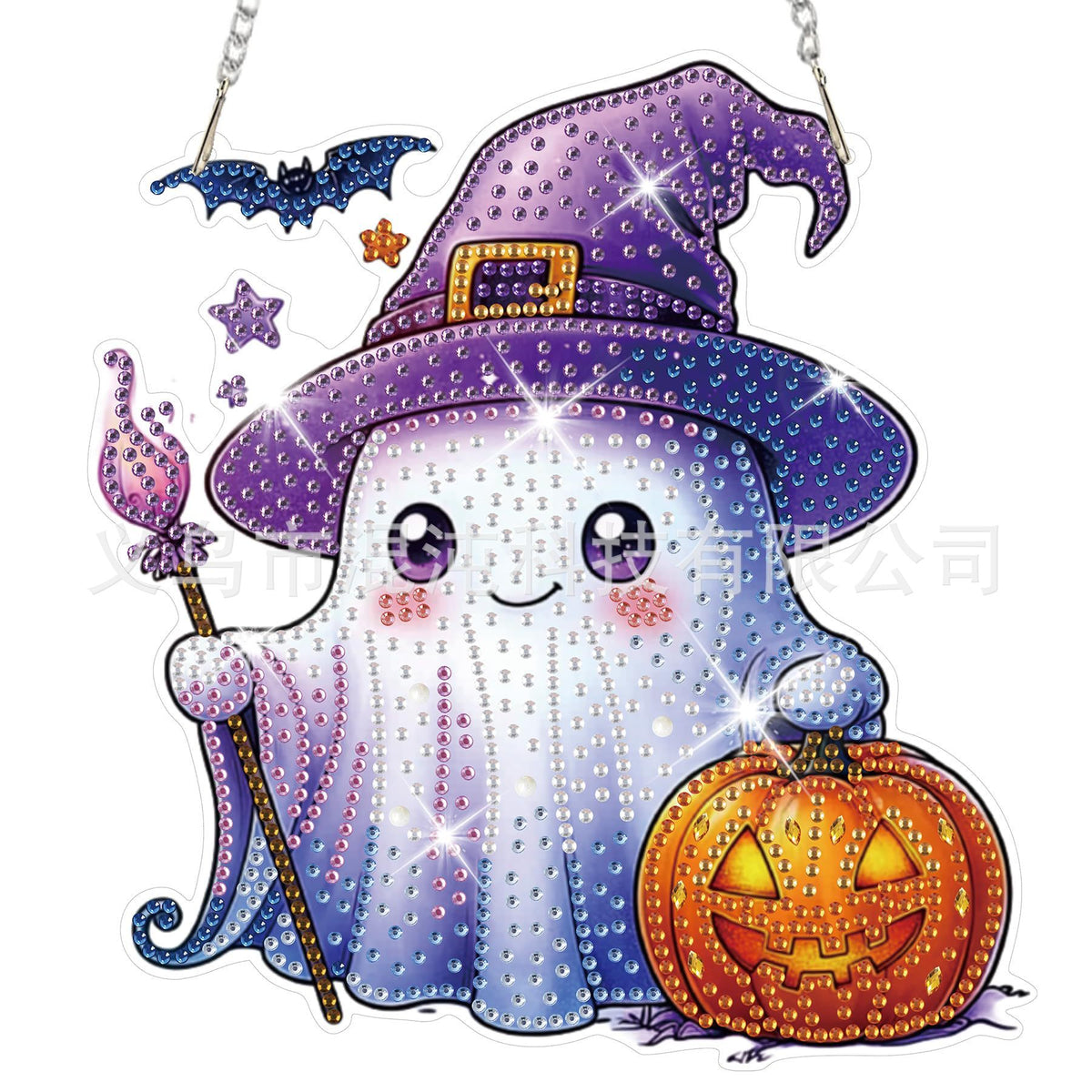 DIY Halloween Diamond Painting Acrylic Pendant Kit