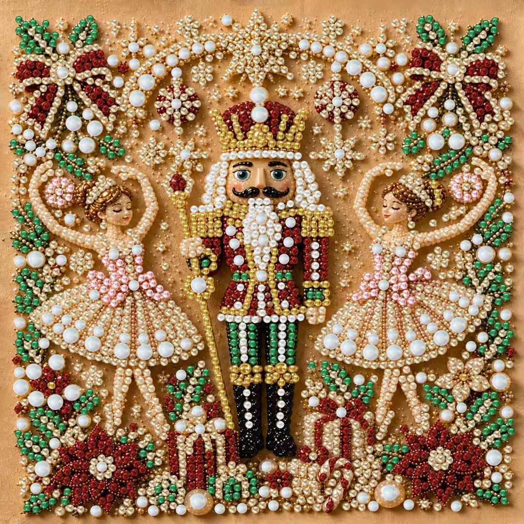 DIY Christmas Pearl Diamond Painting Embroidery Hoop Craft Kit