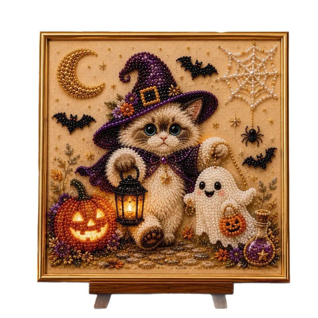 DIY Christmas Pearl Diamond Painting Embroidery Hoop Craft Kit