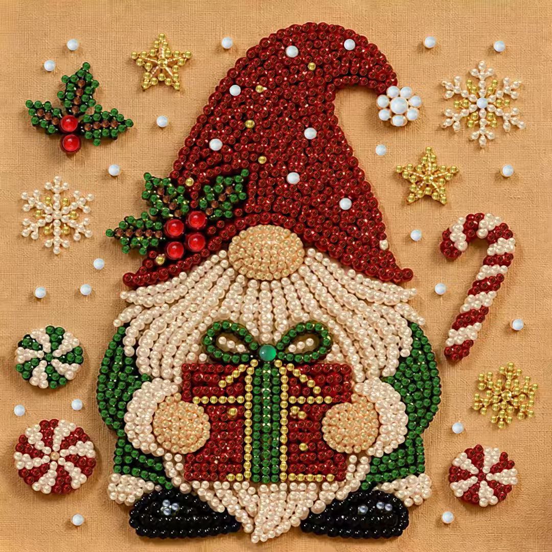 DIY Christmas Pearl Diamond Painting Embroidery Hoop Craft Kit
