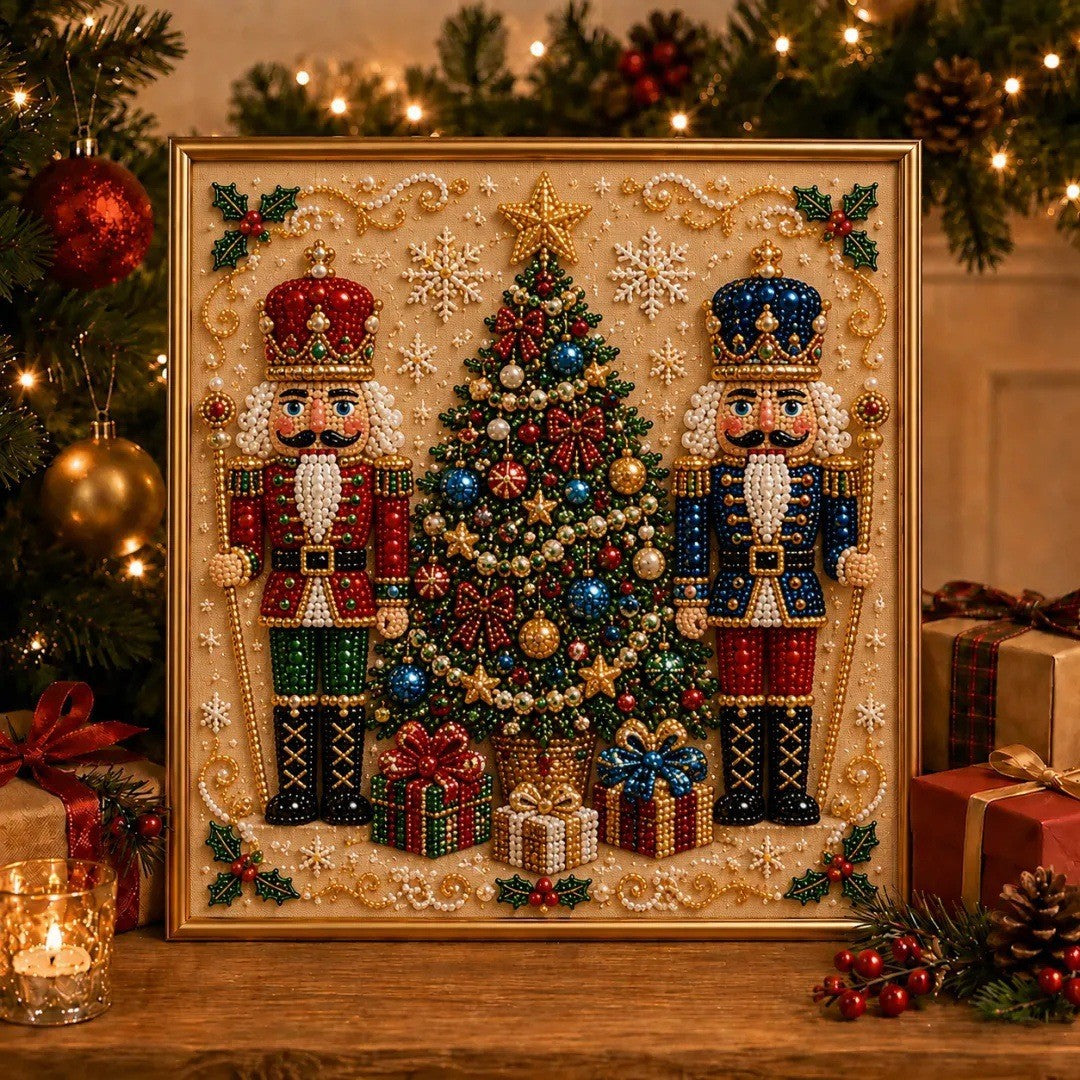 DIY Christmas Pearl Diamond Painting Embroidery Hoop Craft Kit