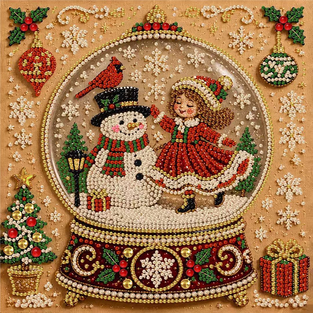 DIY Christmas Pearl Diamond Painting Embroidery Hoop Craft Kit