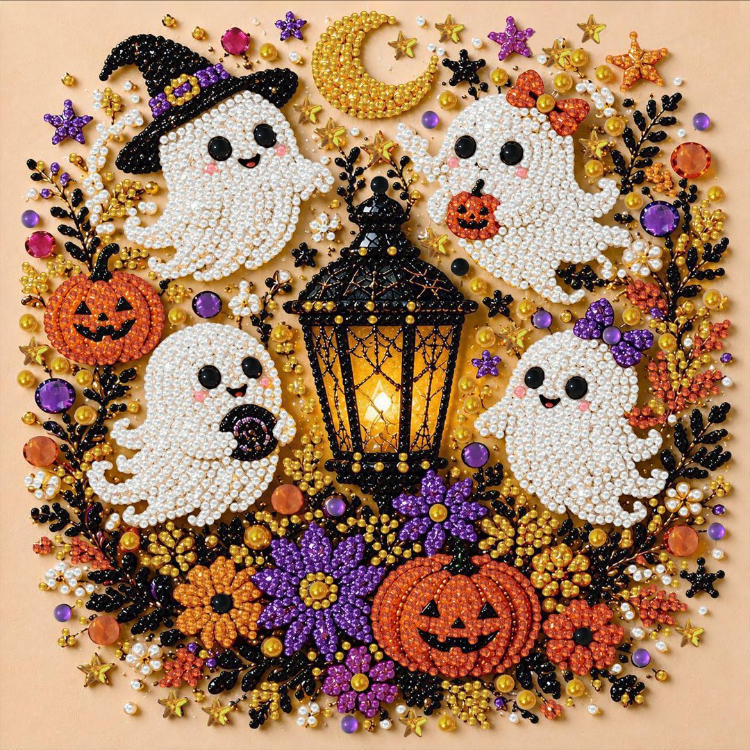 DIY Christmas Pearl Diamond Painting Embroidery Hoop Craft Kit