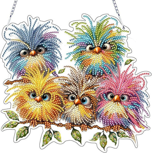 DIY Bird Diamond Painting Acrylic Hanging Ornament Kit