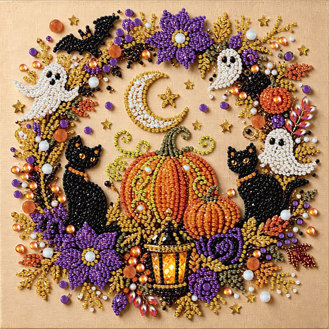 DIY Christmas Pearl Diamond Painting Embroidery Hoop Craft Kit