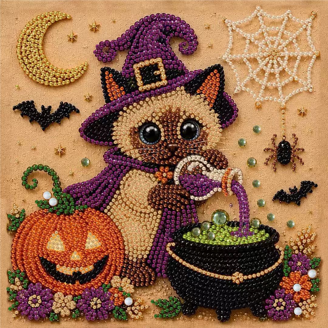 DIY Christmas Pearl Diamond Painting Embroidery Hoop Craft Kit