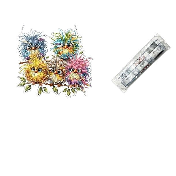 DIY Bird Diamond Painting Acrylic Hanging Ornament Kit
